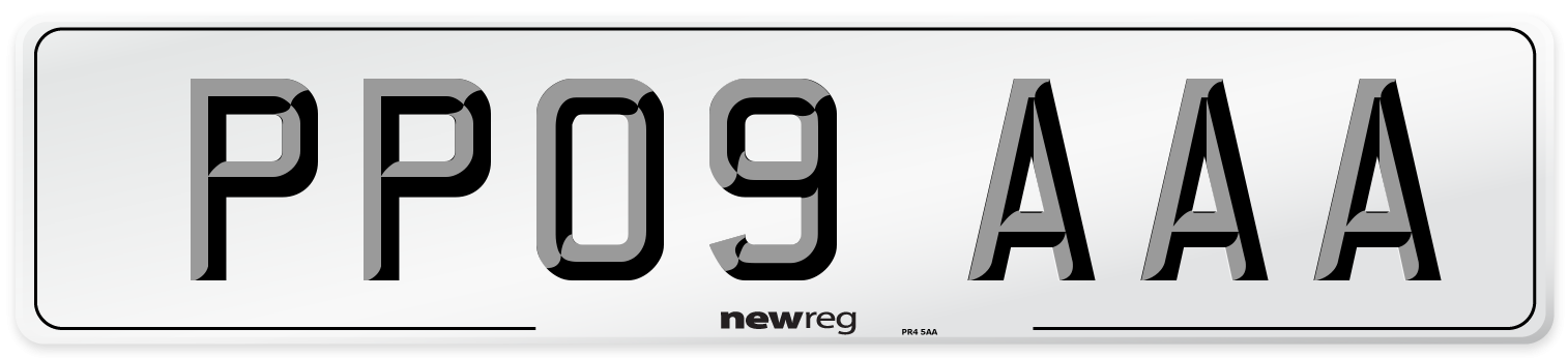 PP09 AAA Number Plate from New Reg